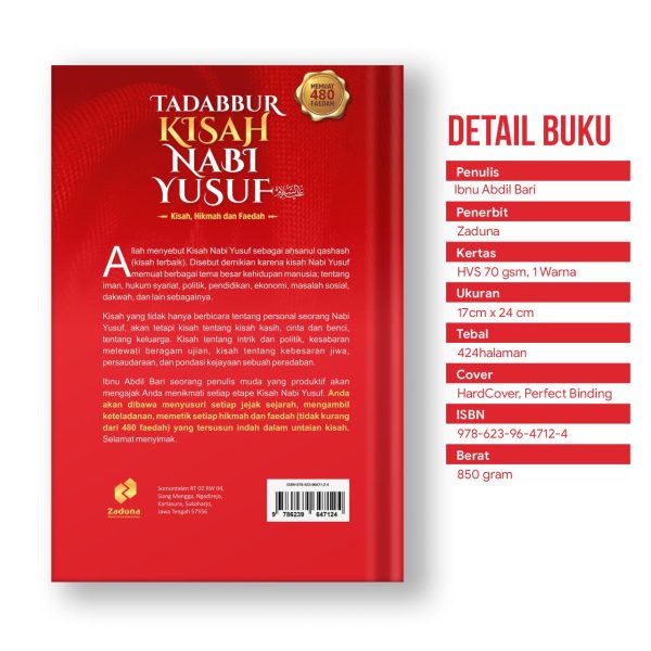 Buku Kisah Hidup Nabi Yusuf - Tadabbur, Hikmah dan Faedah Inspiratif Ibnu Abdil Bari Hard Cover Premium Edisi Reguler Abu Mushaf - Quran, Alquran, foto 2