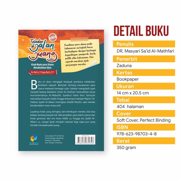 Teladan di Jalan Juang; Kisah Nyata para Ulama Menaklukkan Ujian - Dr. Masyari Sa'id Al-Mathrafi - Buku Kisah Inspiratif - Soft Cover - Edisi Reguler Quran, foto 2